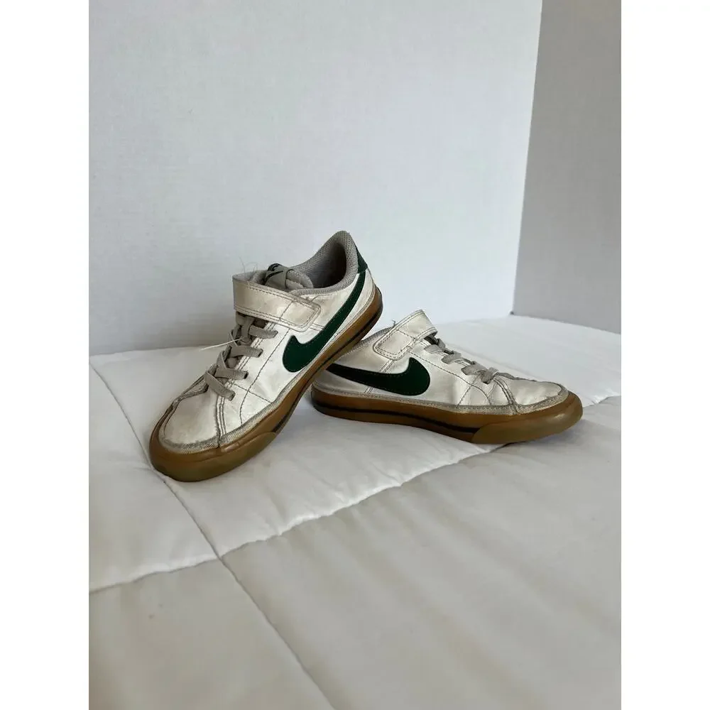 Nike Court Legacy Little Kids Shoes Size 12C White Fir Green Gum DA5381-134